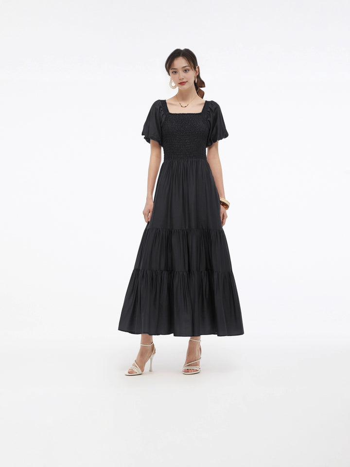 Damen Maxikleid mit voluminösem Rock und Blumenmuster Echo Archiv