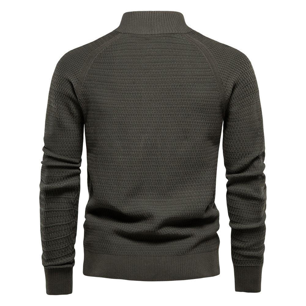 Herren Strickjacke mit modernem Zipper und stilvollen Knopfdetails Echoarchiv