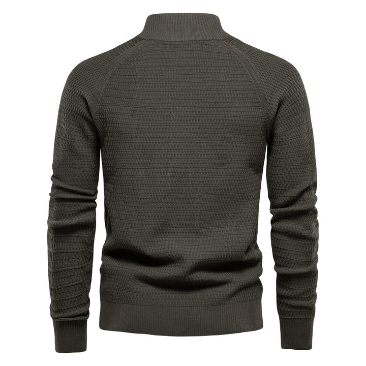 Herren Strickjacke mit modernem Zipper und stilvollen Knopfdetails Echoarchiv