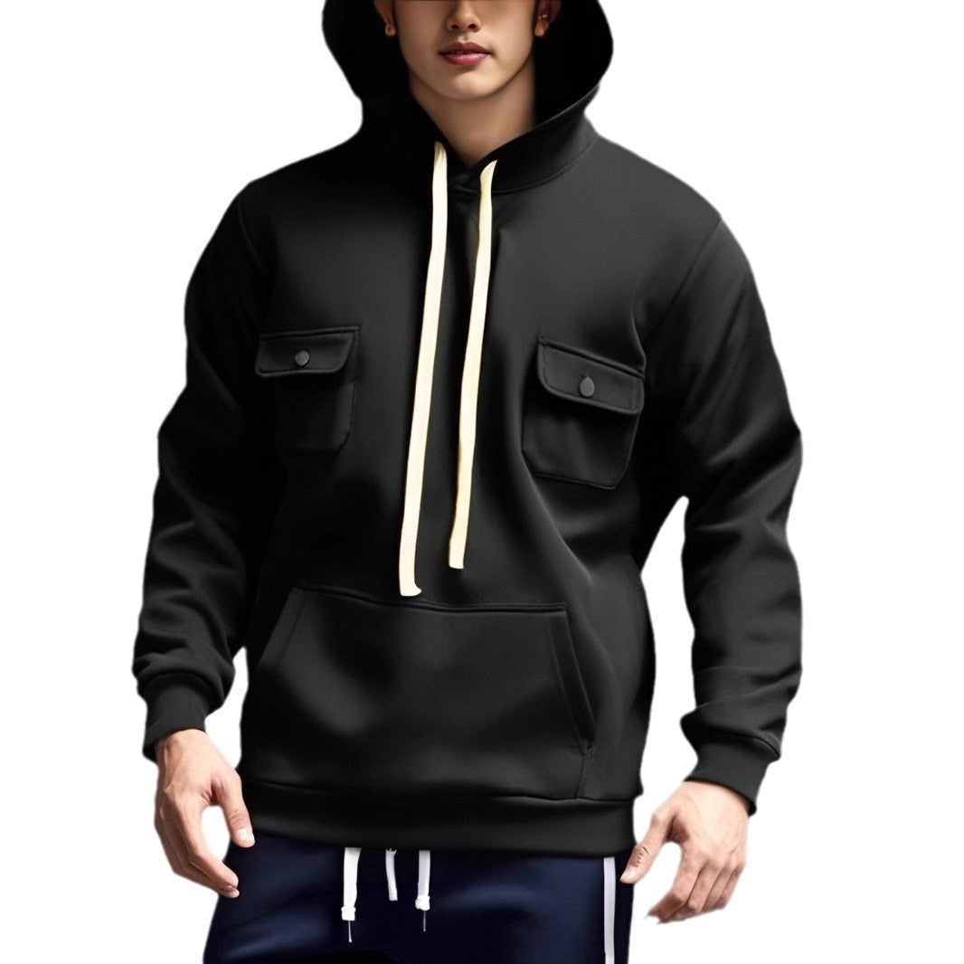 Herren modisches Kapuzensweatshirt mit praktischen Brusttaschen und zeitgenössischem Design Echoarchiv