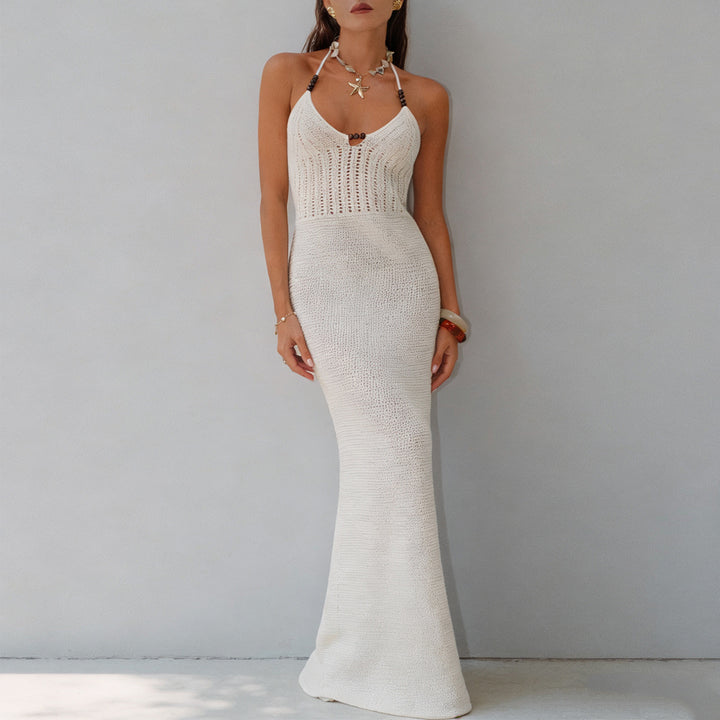 Damen Elegantes Maxikleid mit tiefem V-Ausschnitt und schmalem Schnitt Echo Archiv
