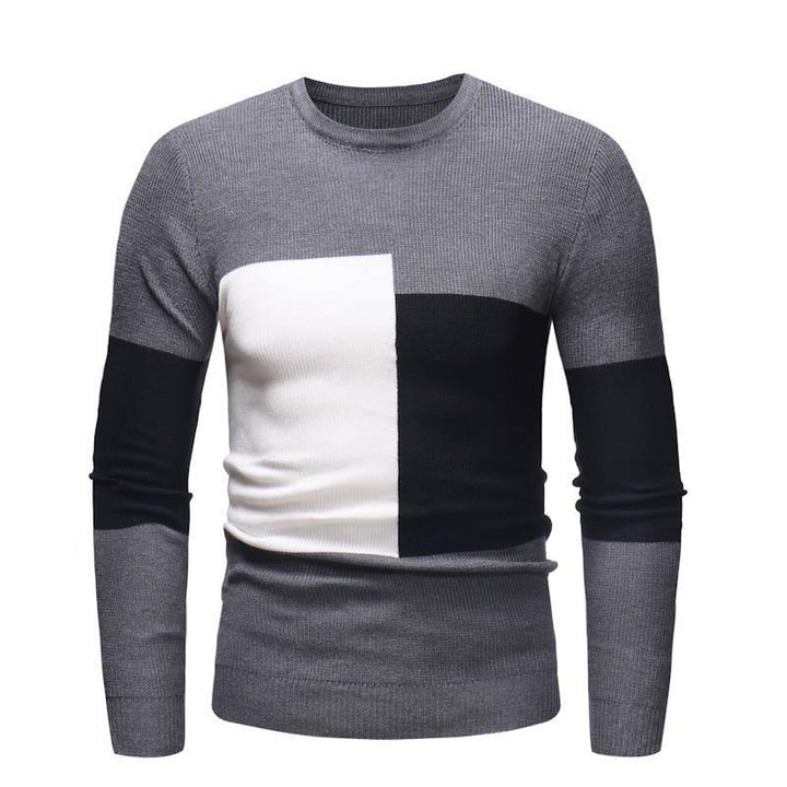 Herren Designer Pullover mit modernem Blockmuster Echoarchiv