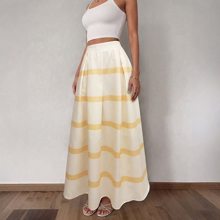 Damen Eleganter Maxirock mit Streifen Echo Archiv