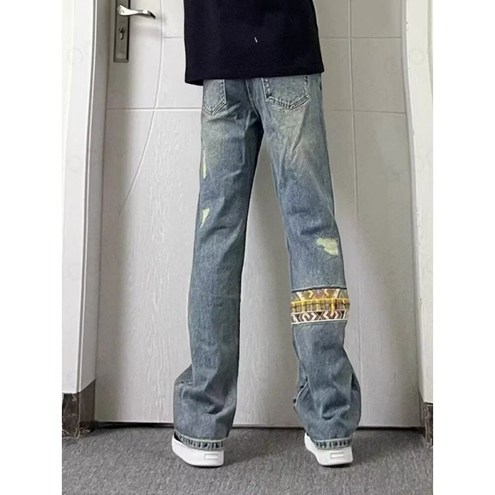 Herren modische und lässige Jeans mit kreativen Zierdetails Echoarchiv