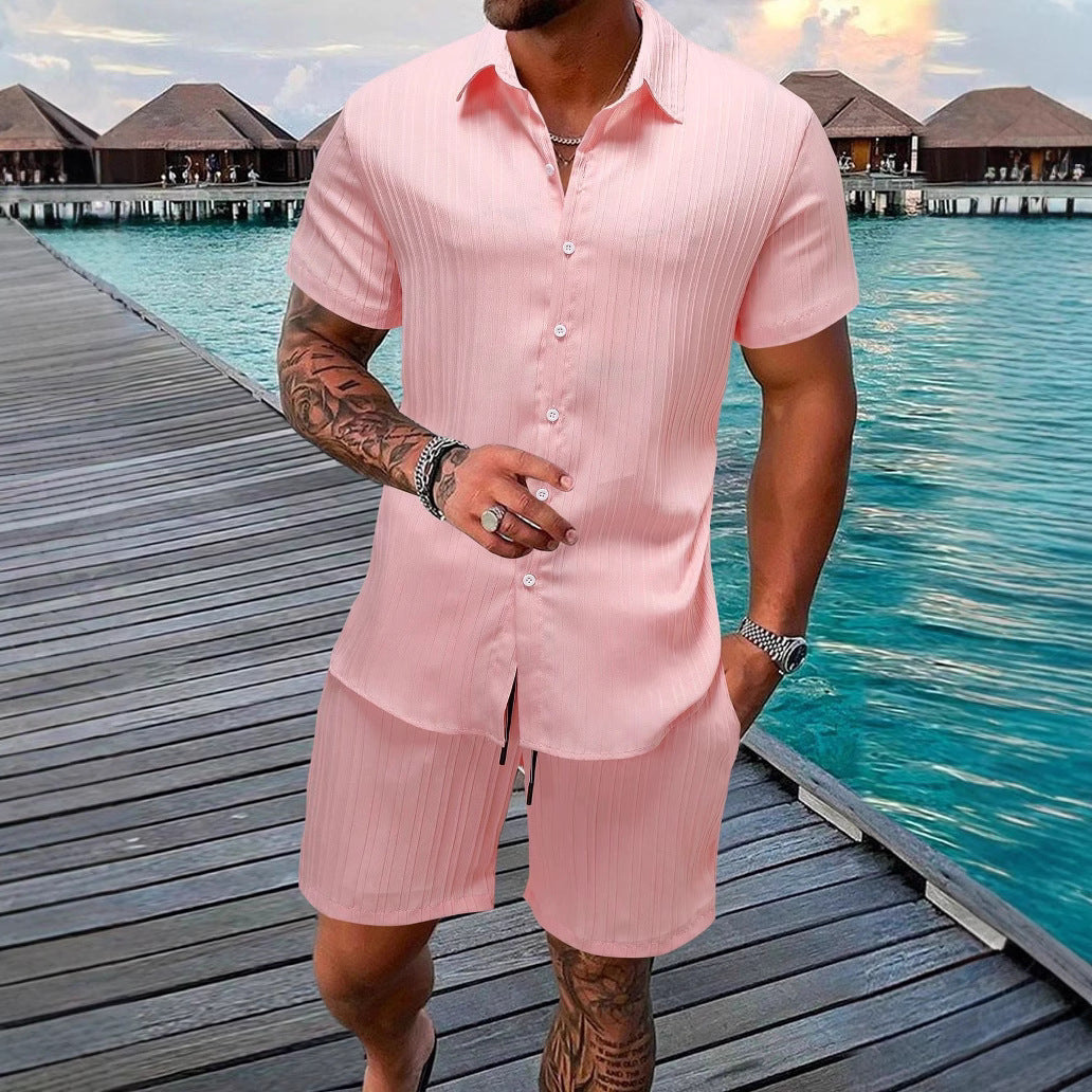 Herren Kurzarm-Shirt mit strukturiertem Design Echoarchiv