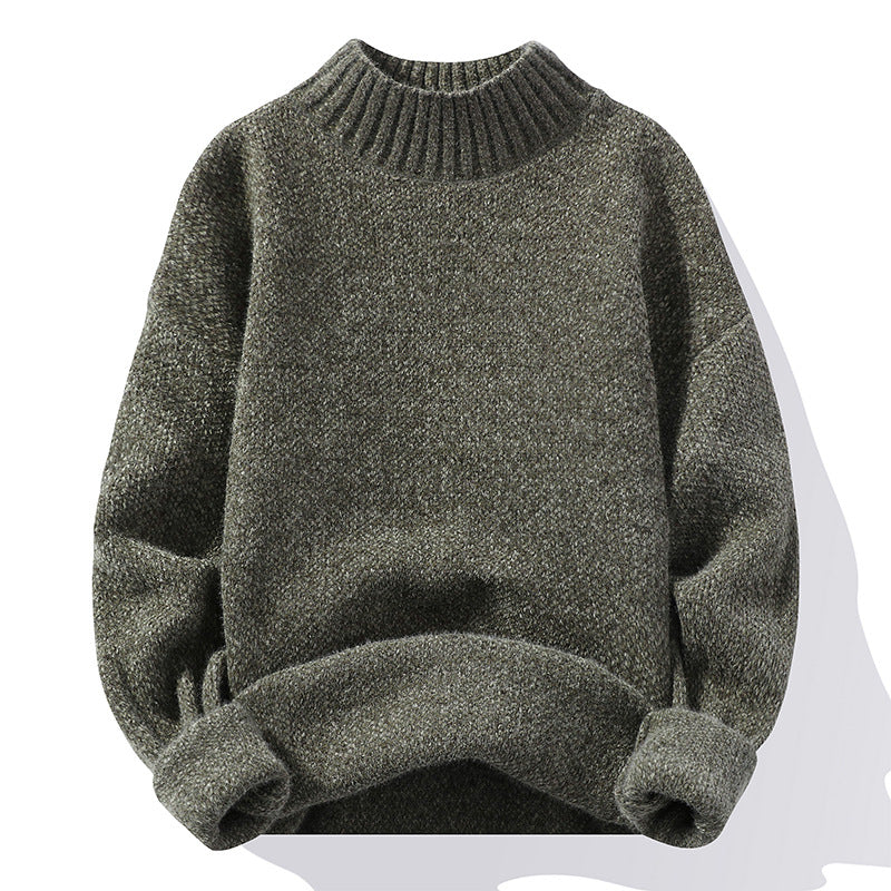Herren Oversize-Feinstrickpullover mit hohem geripptem Kragen und melierter Struktur Echo Archiv