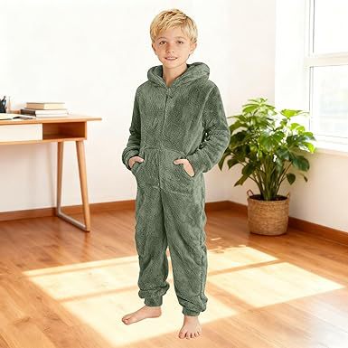Unisex Kuscheliger Fleece-Overall mit Kapuze Echoarchiv