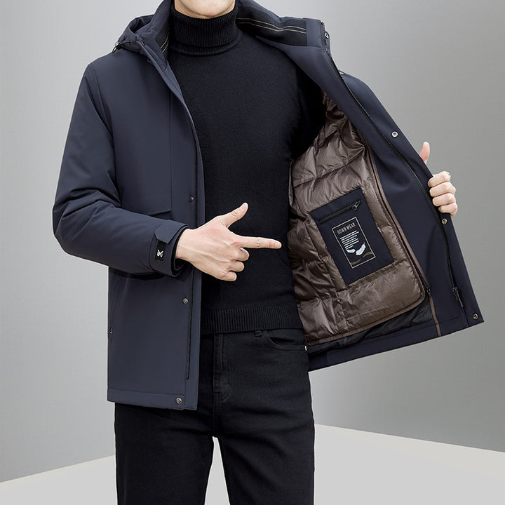 Herren isolierte Winterjacke mit verstellbarem Kapuzenkragen und praktischen Taschen Echoarchiv