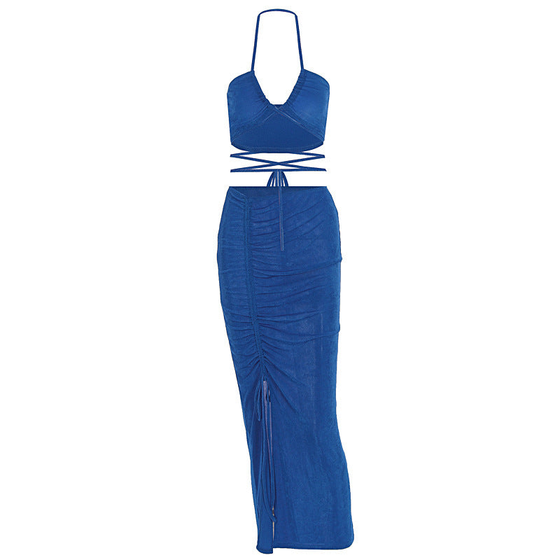 Damen Figurbetontes Maxikleid mit transparenten Einsätzen und Raffung Echo Archiv