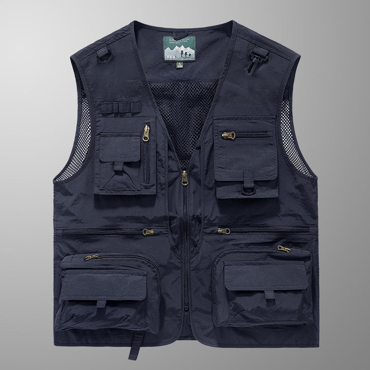 Herren Multifunktionale Outdoorweste mit Mesh‑Belüftung und Mehrfach‑Taschen Echo Archiv