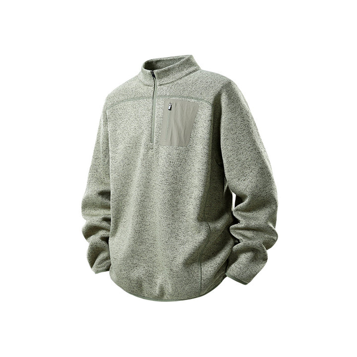 Herren Halbzip-Fleecepullover mit Brustreißverschlusstasche und Stehkragen Echo Archiv