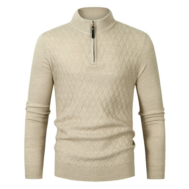 Herren Strickpullover mit Stehkragen und Reißverschluss Echoarchiv