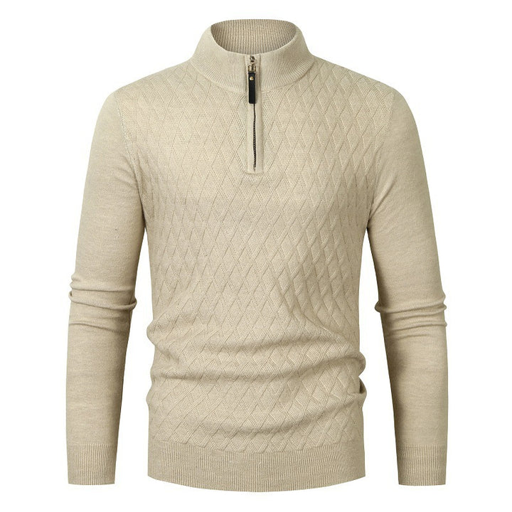 Herren Strickpullover mit Stehkragen und Reißverschluss Echoarchiv