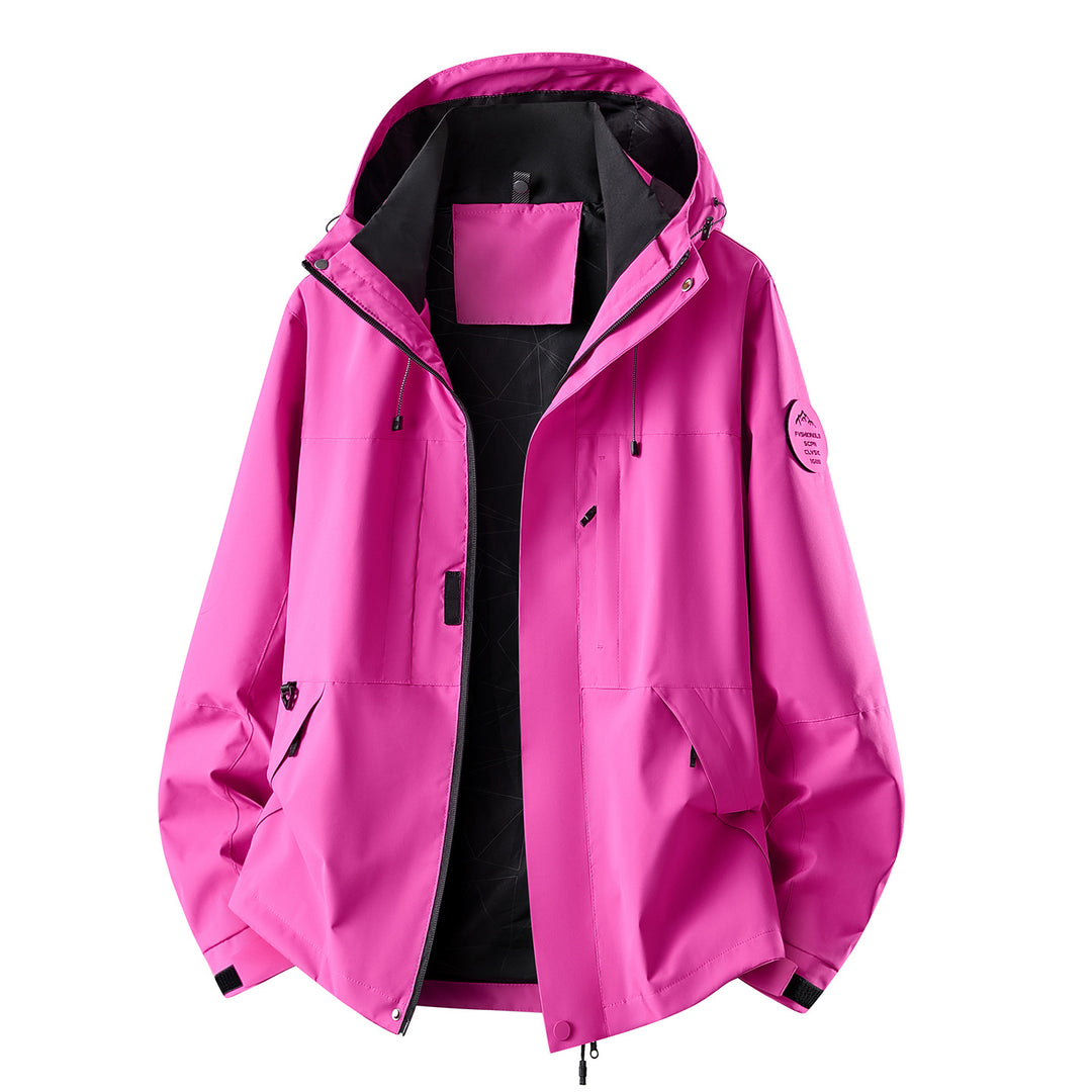 Herren Wasserabweisende Oversize-Outdoorjacke mit Kapuze, atmungsaktivem Softshell & Utility‑Taschen Echoarchiv