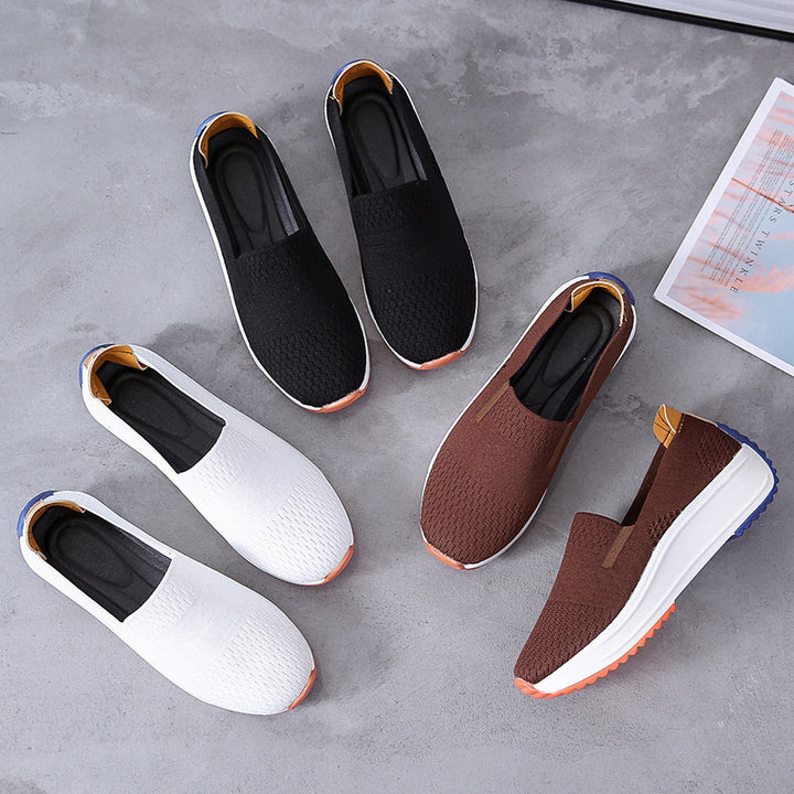 Damen Slip-On Plateausneaker mit gestricktem Obermaterial Echoarchiv