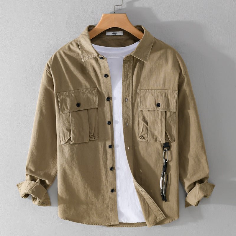 Herren Utility-Overshirt mit Doppel-Brusttaschen und Karabinerdetail Echoarchiv