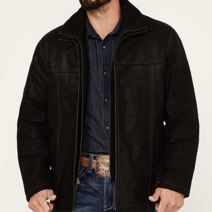 Herren gemütliche und stylische Jacke aus weichem Kunstleder Echoarchiv