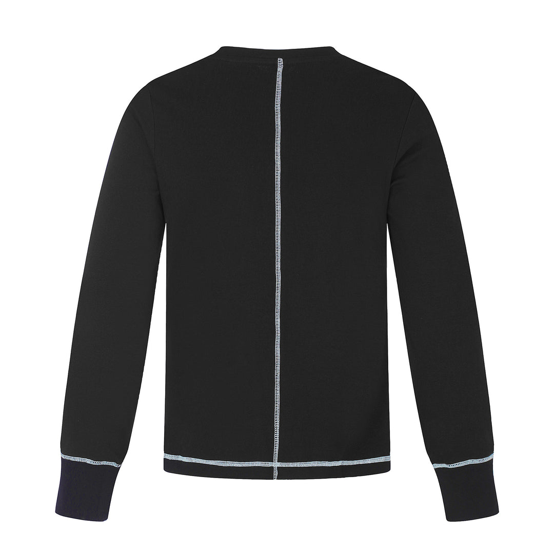 Unisex Langarm-Sweatshirt mit Rundhalsausschnitt, melierter Baumwollmischung und dezenter Zahlendruck Echoarchiv