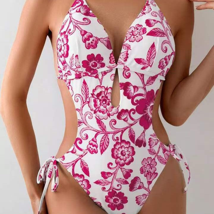 Damen ganzflächiger Bikini mit verspieltem floralen Design Echo Archiv