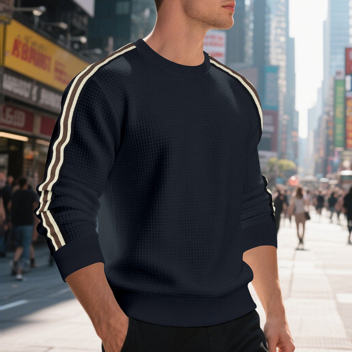 Herren sportlicher Sweatshirt mit strukturiertem Design und modernen Streifen Echoarchiv