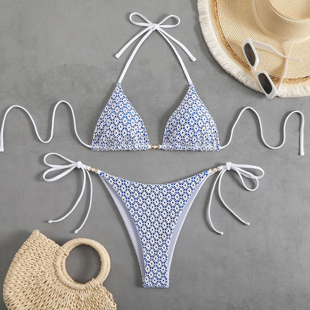 Damen Triangel-Bikini-Set mit verspielten Rüschendetails Echo Archiv