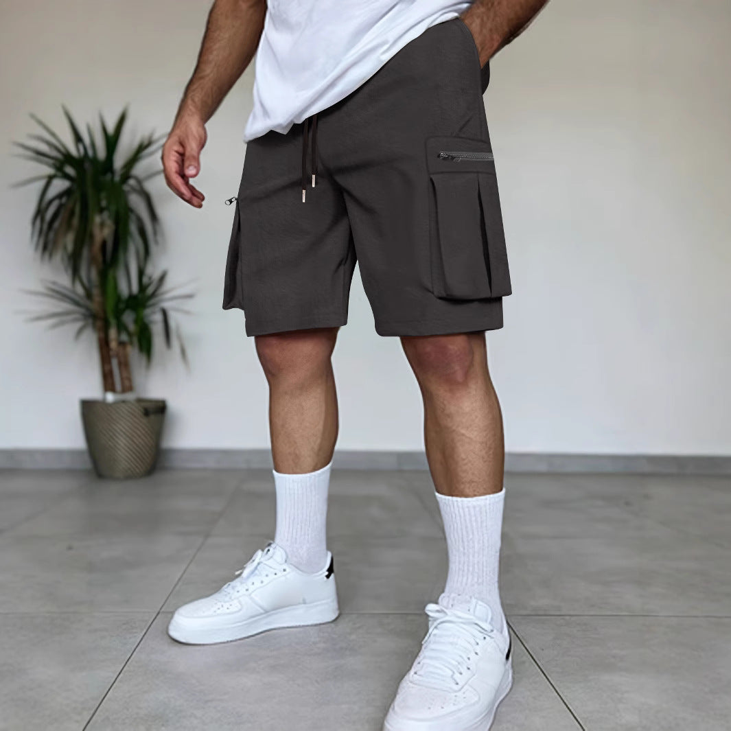 Herren Utility Cargo Shorts mit Reißverschluss Taschen Echoarchiv