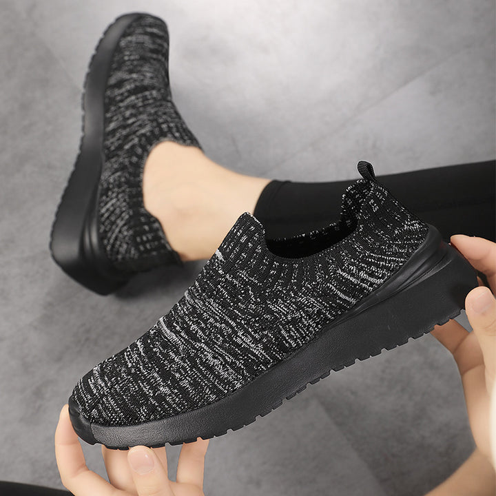 Damen nan sockenähnlicher Komfort-Slipper mit strukturiertem Strickobermaterial und gedämpfter EVA-Keilsohle Echo Archiv