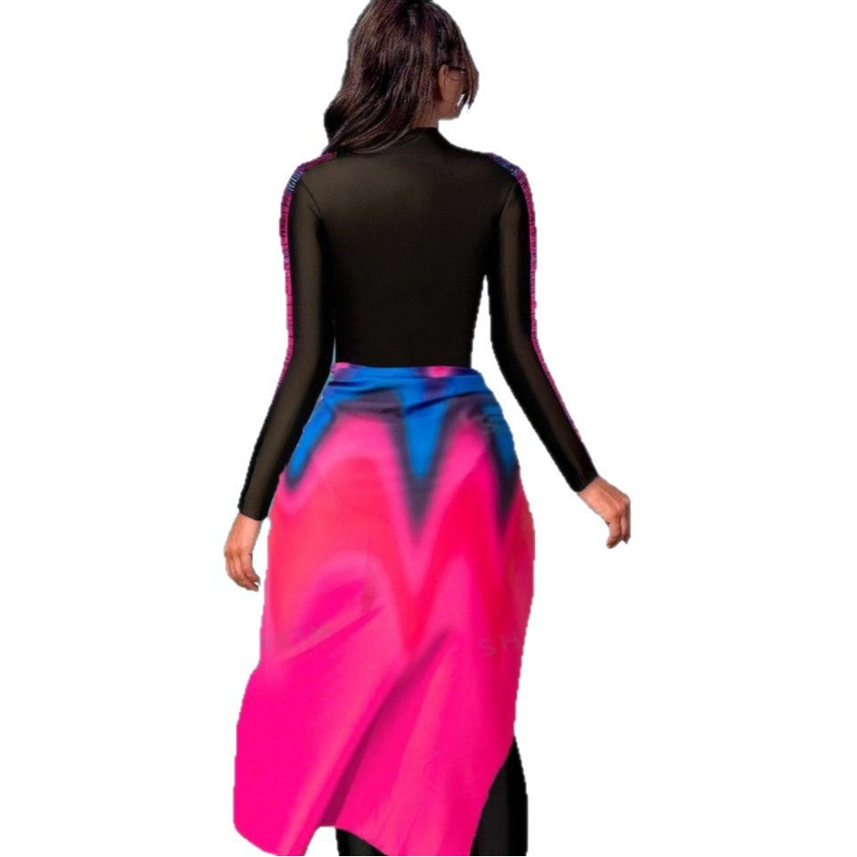 Damen funktionaler Sport-Badeanzug mit Wickelrock Echo Archiv