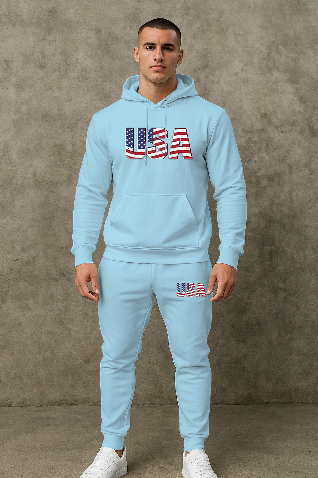 Herren Trendiger Hoodie- und Jogginghose Set Echoarchiv