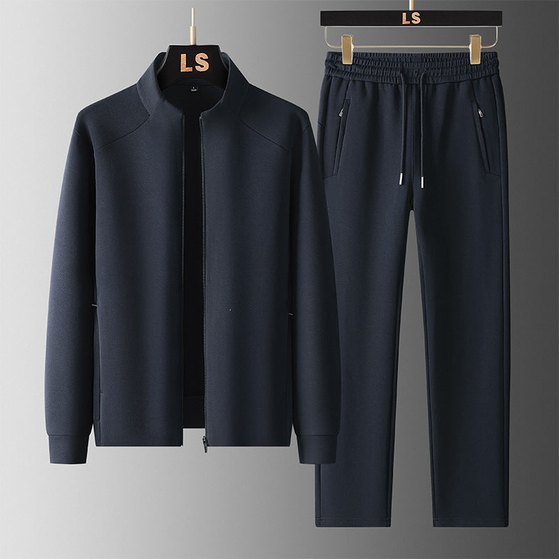 Herren Zweiteiliges sportliches Trainingsset mit Stehkragen‑Zipjacke & konischer Jogginghose Echoarchiv
