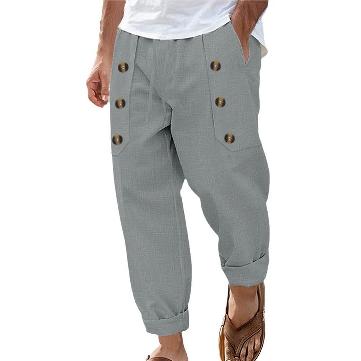 Herren lockere Cargo-Hose mit seitlichen Knöpfen und praktischen Taschen Echoarchiv