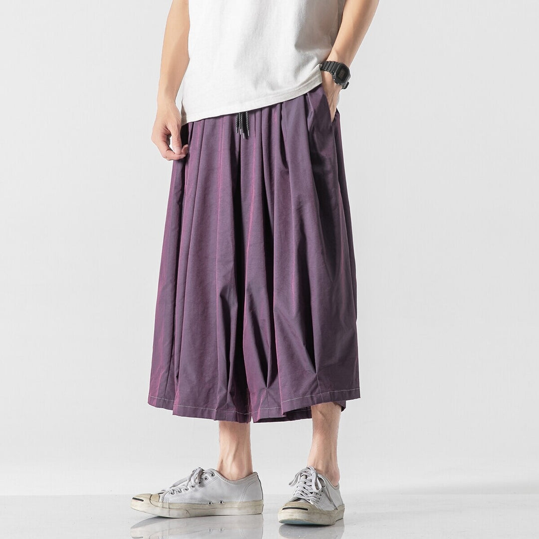 Herren Weit geschnittene Culotte-Loungehose mit tiefem Schritt und elastischem Tunnelzug Echo Archiv