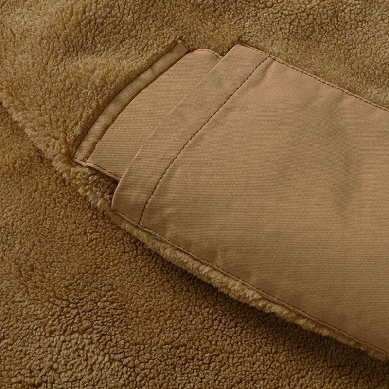 Herren Canvas-Fieldjacke mit wärmender Sherpa-Innenfutter und Utility-Taschen Echoarchiv