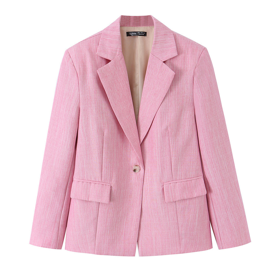 Damen Zweiteiliges Business-Set mit tailliertem Ein-Knopf-Blazer und weiter Bundfaltenhose Echo Archiv