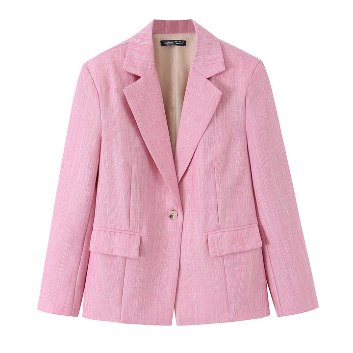 Damen Zweiteiliges Business-Set mit tailliertem Ein-Knopf-Blazer und weiter Bundfaltenhose Echo Archiv