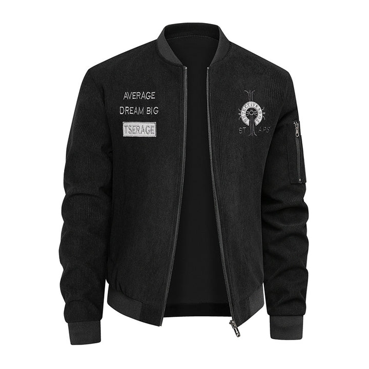 Herren Modische Bomberjacke mit Stickerei Echo Archiv