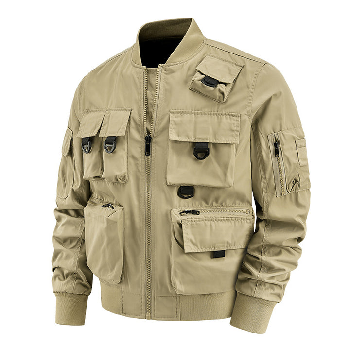 Herren nan multifunktionale Utility-Bomberjacke mit zahlreichen Taschen, D-Ring‑Details und windabweisender Nylonhülle Echo Archiv