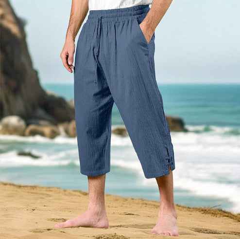 Herren lässige Capri-Hose mit verstellbarem Bund und praktischen Seitentaschen Echoarchiv