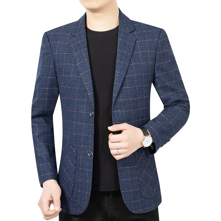 Herren Kariertes Slim-Fit Sakko aus Wollmischung – Tianoro
