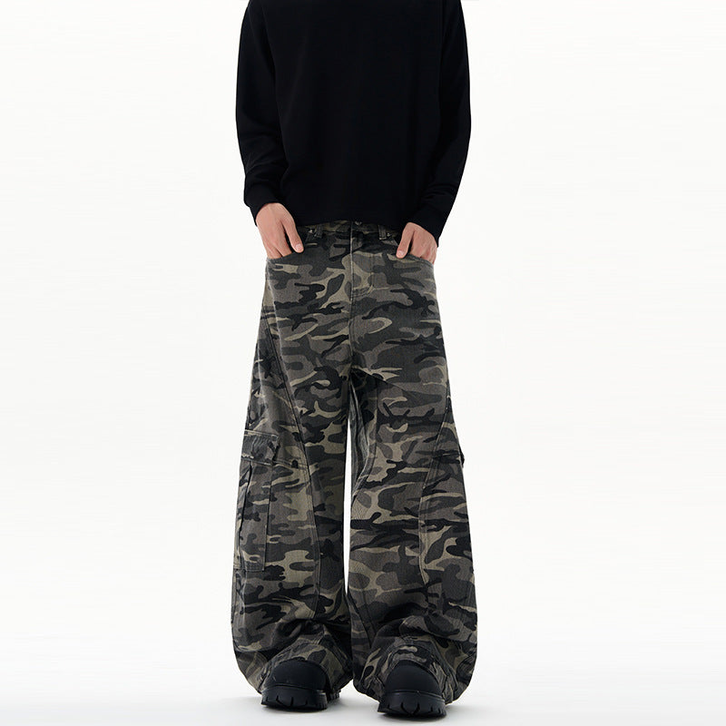 Herren Ultraweite Cargohhose im Baggy‑Cut mit tiefem Schritt Echo Archiv