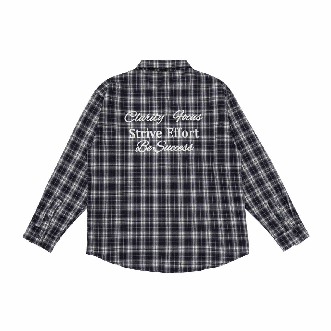Unisex Kastenförmige Flanell-Hemdjacke mit gerundetem Saum und gesticktem Brustlogo Echoarchiv