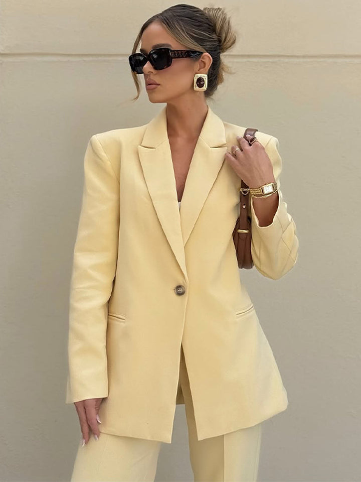 Damen Eleganter Oversize-Blazer mit hoher Taille und weiter Schlaghose Echoarchiv