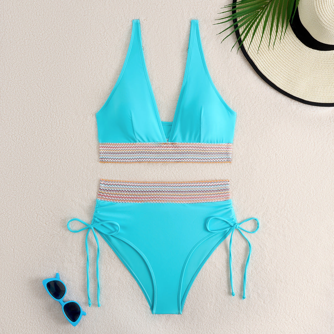Damen Hochtailliertes Bikini-Set mit trendigen Schnürdetails Echo Archiv