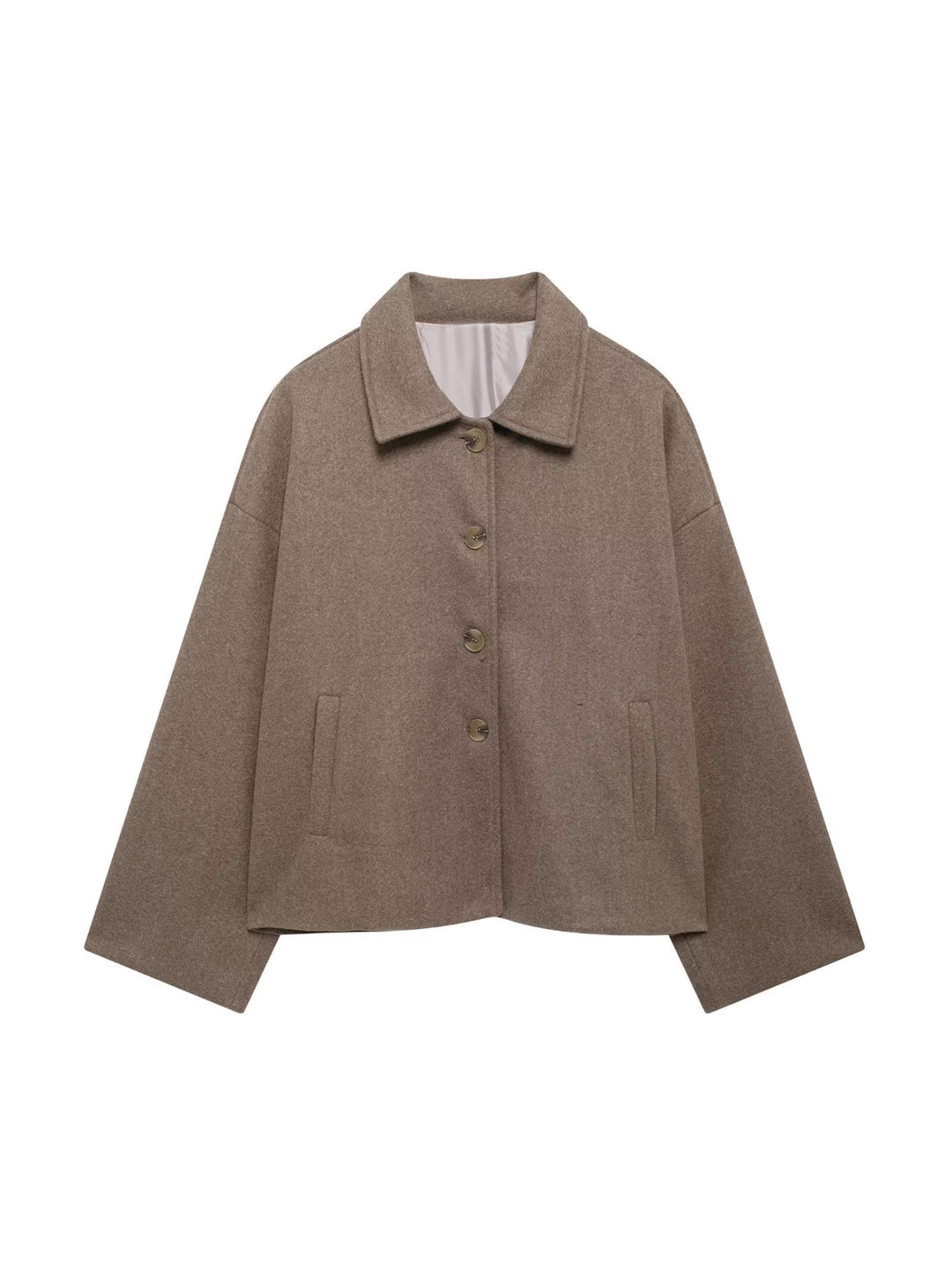 Damen Oversize Wollmix Jacke mit großen Zierknöpfen und breiten Manschetten Echoarchiv