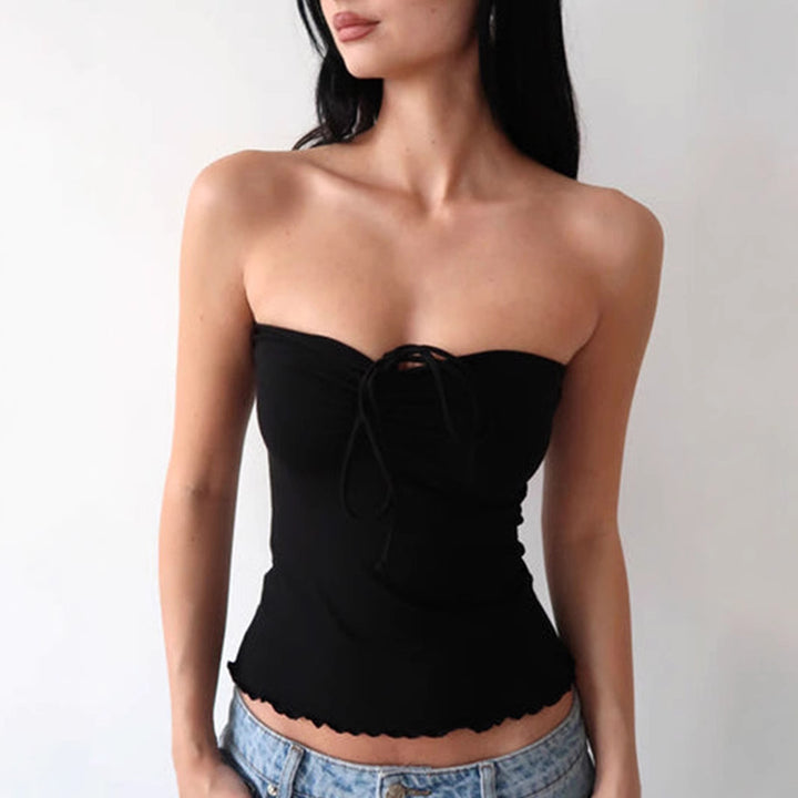 Damen Bandeau-Top mit zarten Rüschendetails und verstellbaren Trägern Echo Archiv