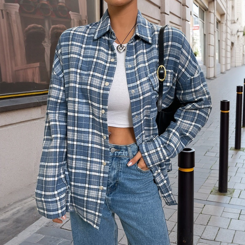 Damen Karierte Overshirt Echo Archiv