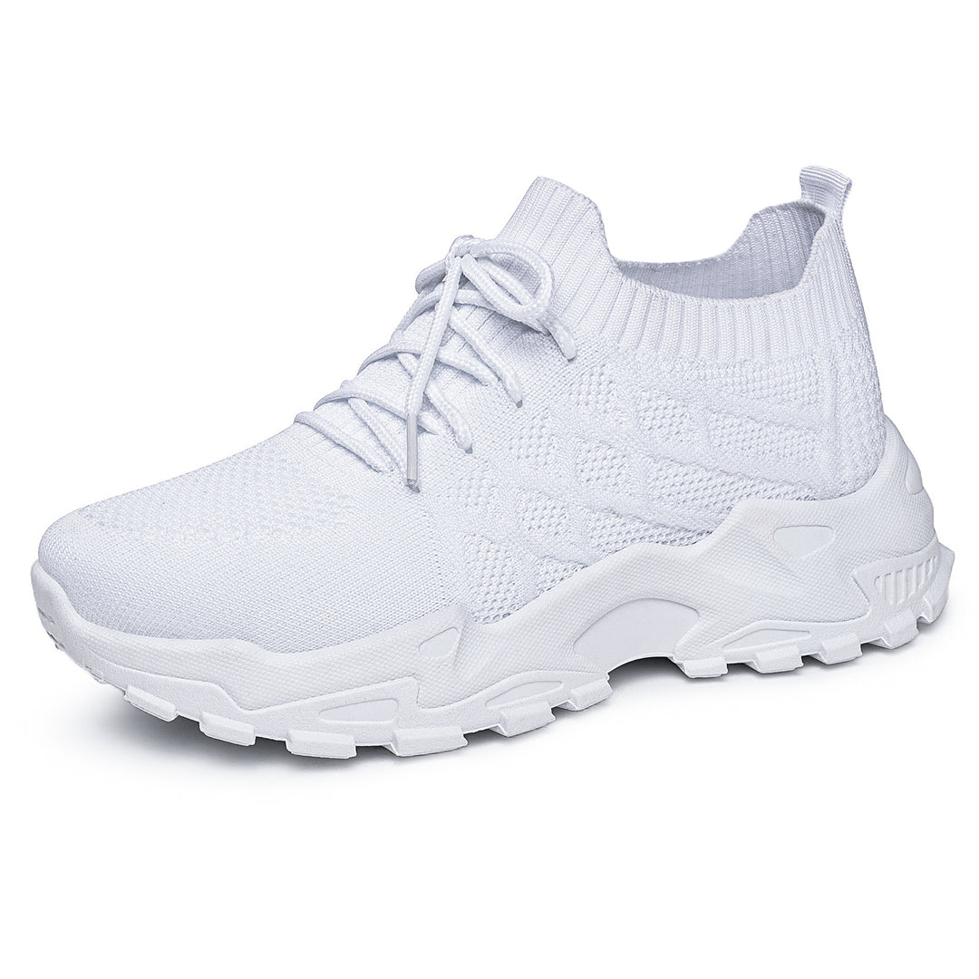 Damen nan gestrickter Plateau-Comfort-Sneaker mit sockenähnlichem Schaft, elastischer Schnürung und geformter Leichtprofilsohle Echo Archiv