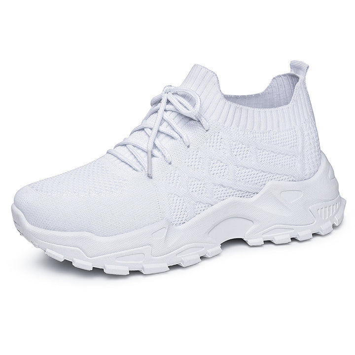 Damen nan gestrickter Plateau-Comfort-Sneaker mit sockenähnlichem Schaft, elastischer Schnürung und geformter Leichtprofilsohle Echo Archiv