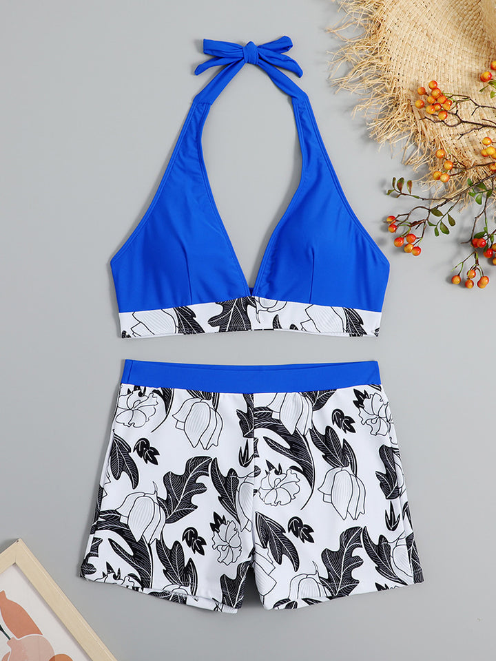Damen Triangel-Bikini mit floralem Shorts-Design Echo Archiv