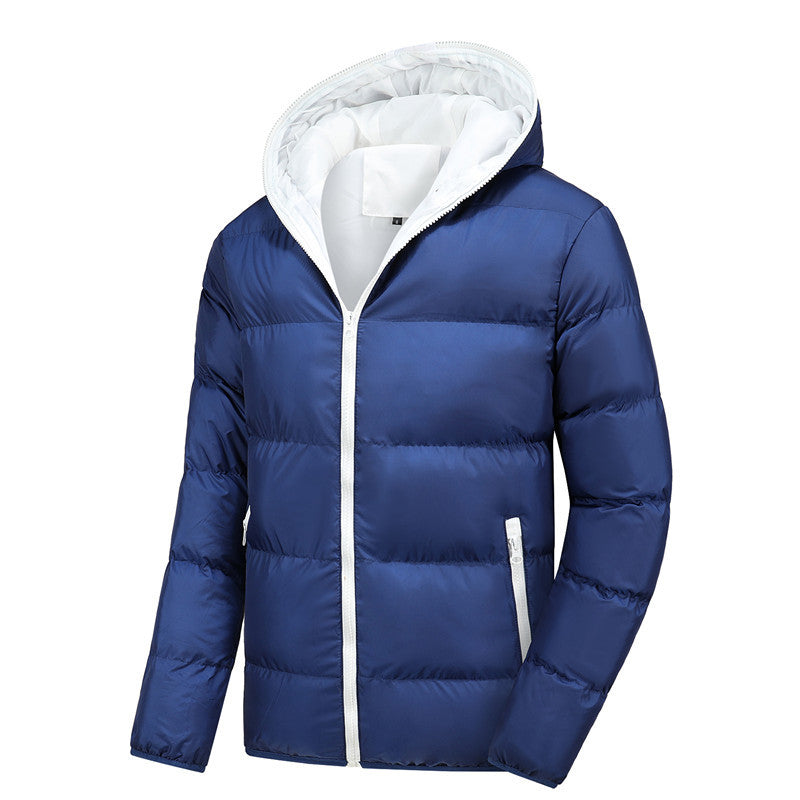 Herren Stepp-Winterjacke mit Kapuze, ultraleichter Thermoisolierung und kontrastierenden Reißverschlüssen Echoarchiv